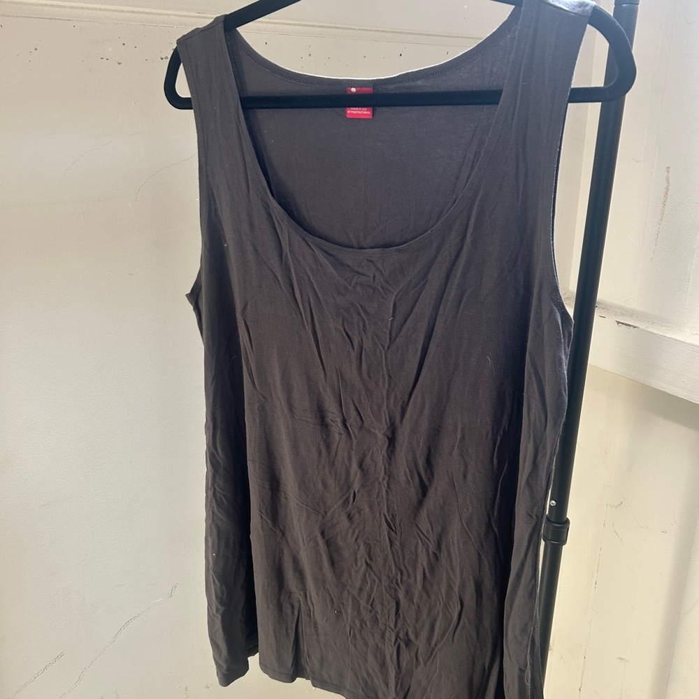 Three Dots Charcoal Sleeveless Tank Top